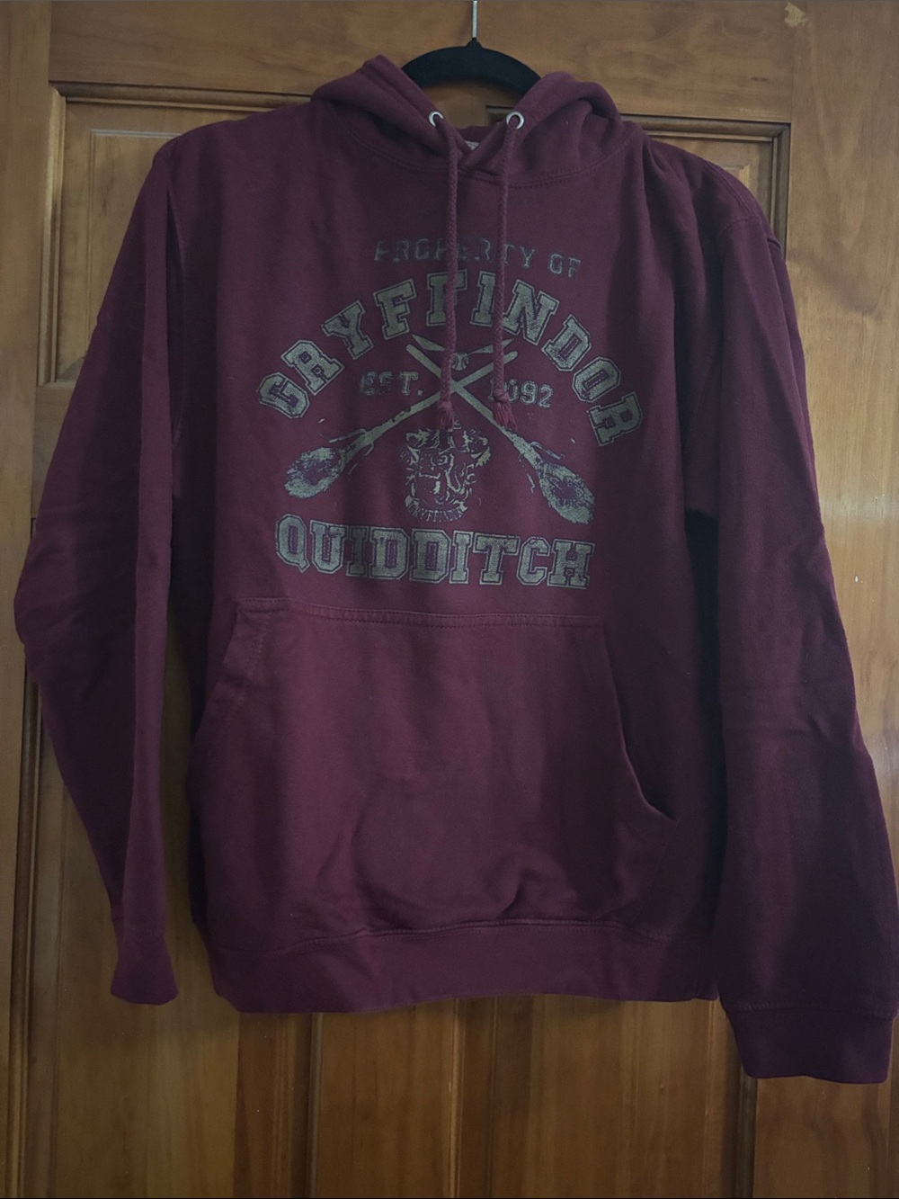 Gryffindor Maroon Pullover Hoodie with Quidditch Graphic